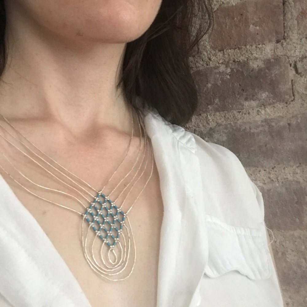 Silver and Turquoise Multi-Strand Necklace